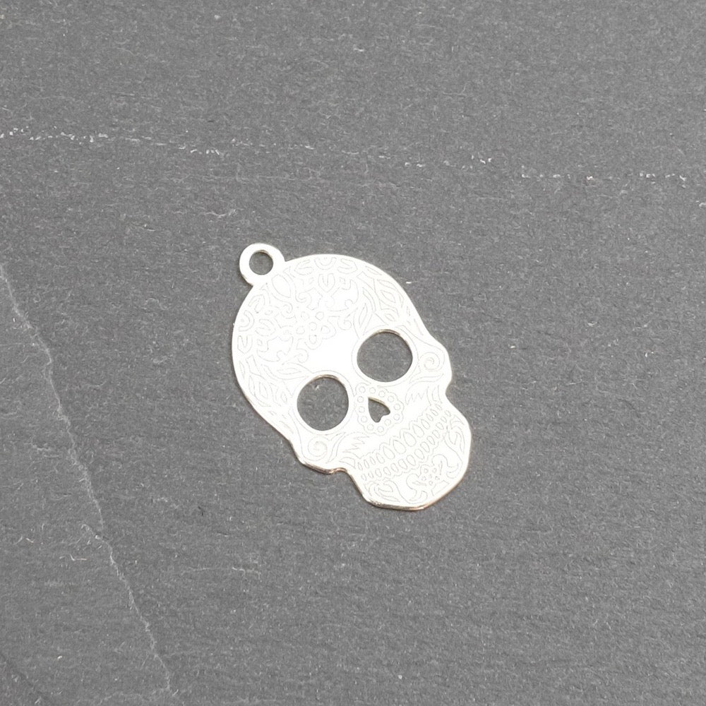 Mexican Calavera Skull Pendant in 925 Sterling Silver