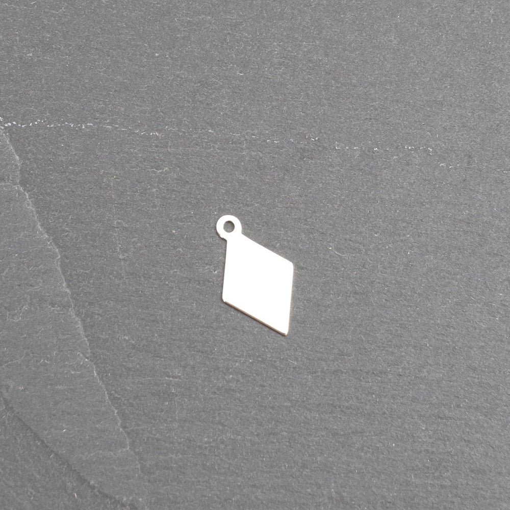 2 Small Rhombus Pendants in 925 Sterling Silver