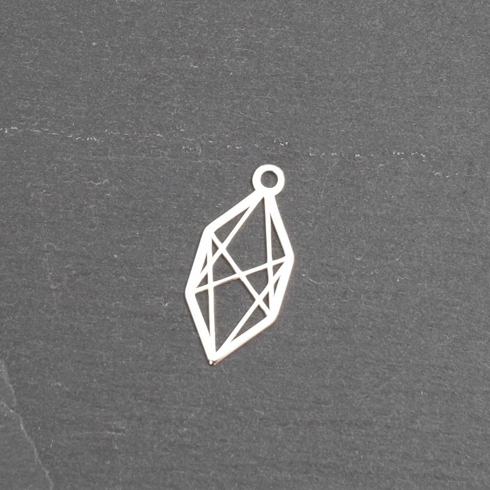 2 Diamond Openwork Pendants in 925 Sterling Silver