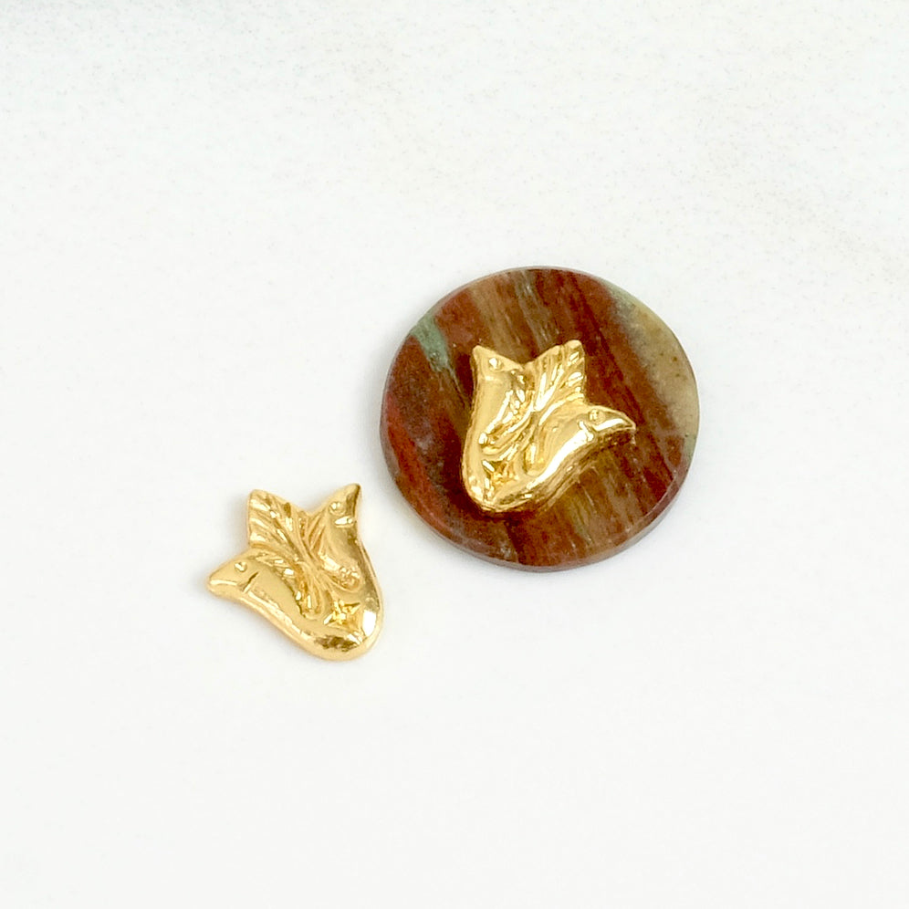 2 Tulip pendants in 24K Premium gold-plated brass