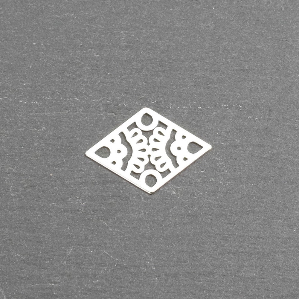 2 Openwork Diamond Connectors in 925 Sterling Silver