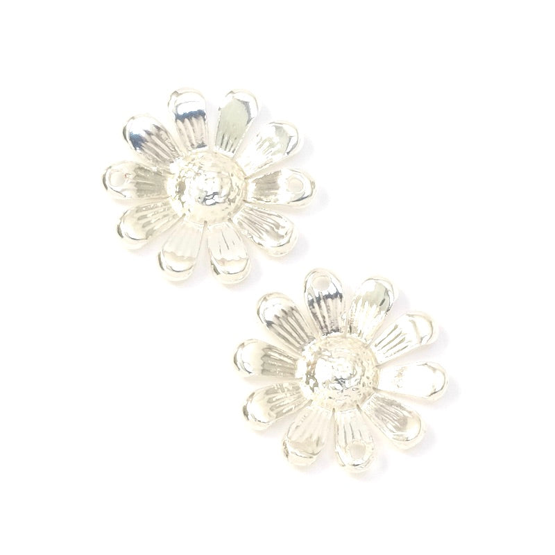 2 Silver 925 Premium brass daisy connectors