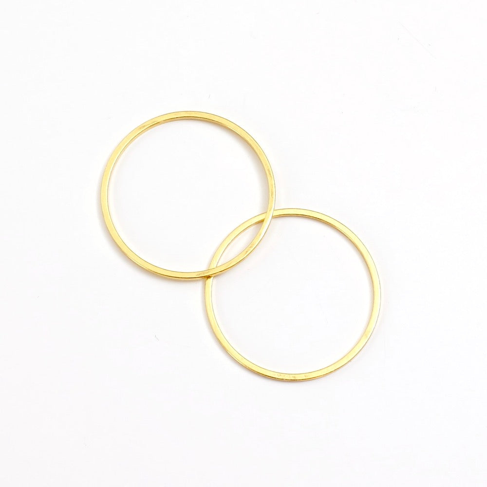 6 20mm ring connectors in premium 24K gold plated brass