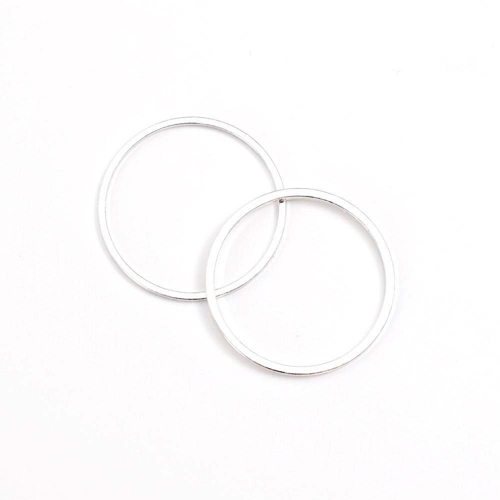 6 20mm ring connectors in premium 925 silver plated brass