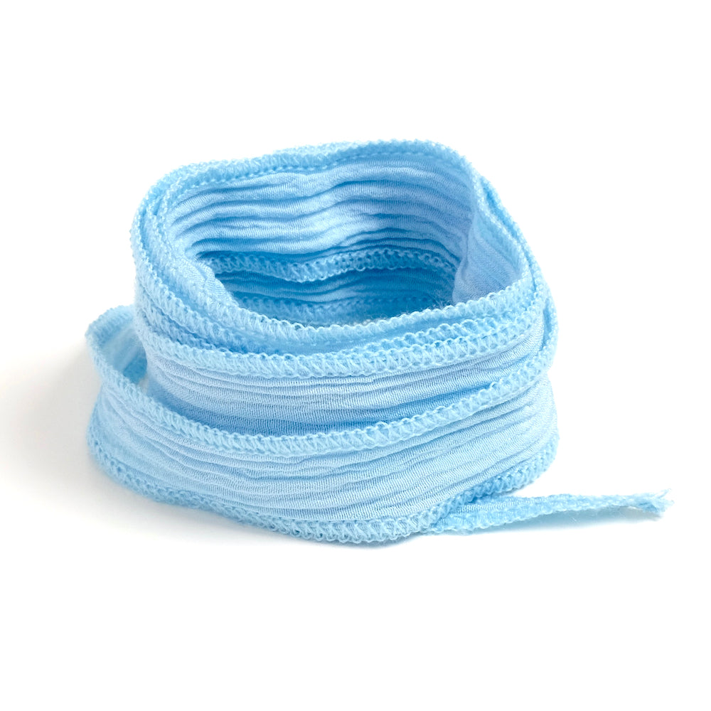 Hand-dyed silk ribbon - Sky Blue