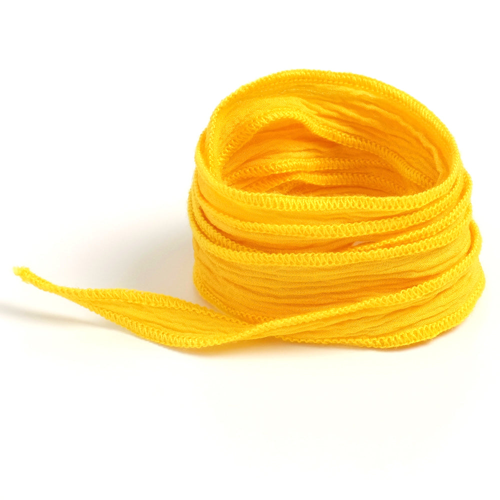 Hand-dyed silk ribbon - Yellow