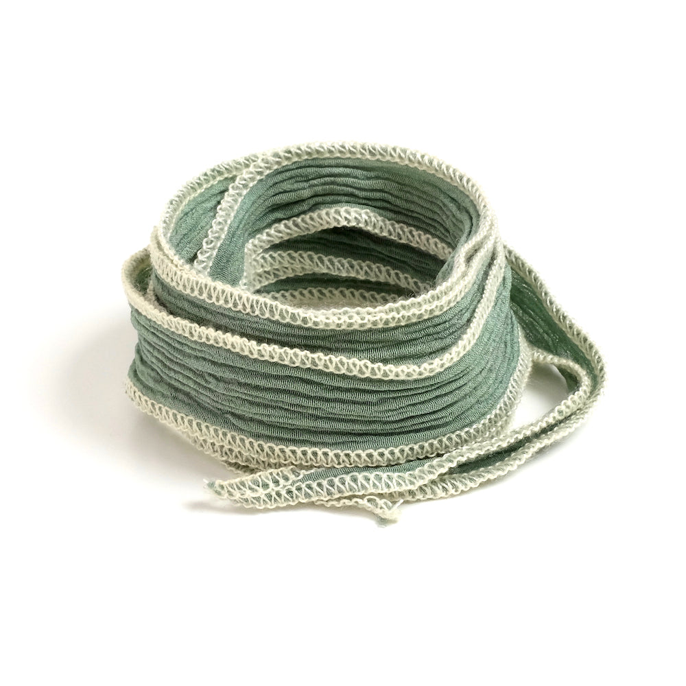 Hand-dyed silk ribbon - Fern green