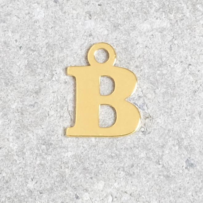 Letter B pendant in 925 sterling silver with 24K gold plating