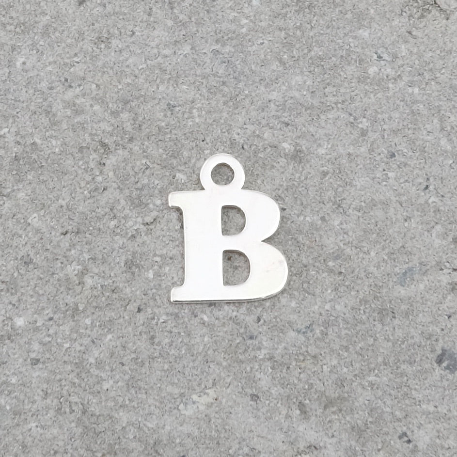 925 silver pendant letter B