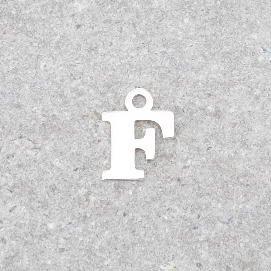925 silver pendant letter F