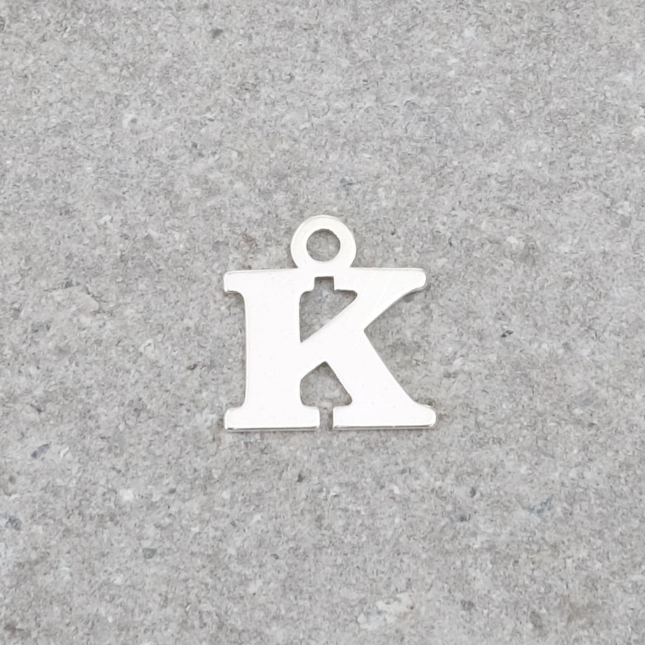 925 silver pendant letter K