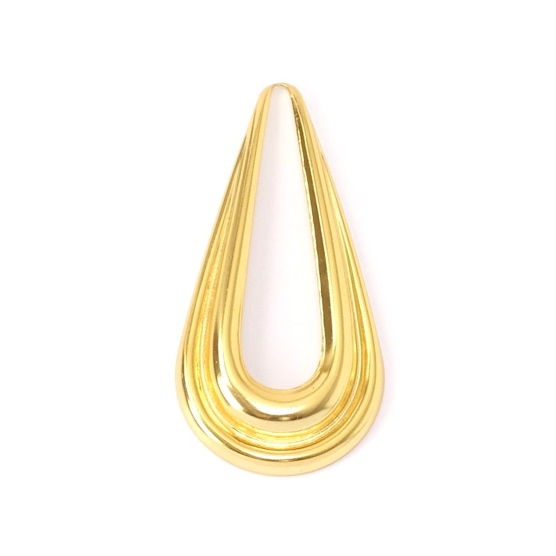 Premium 24K gold-plated brass curved drop pendant
