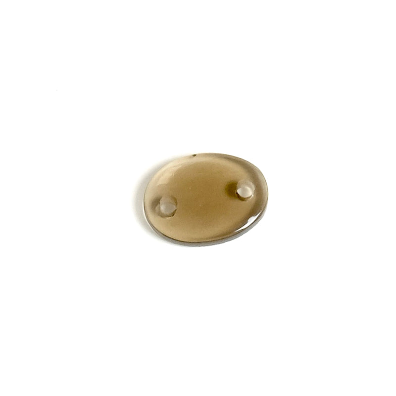 Oval connector 8x10mm in natural stone Smoky Quartz