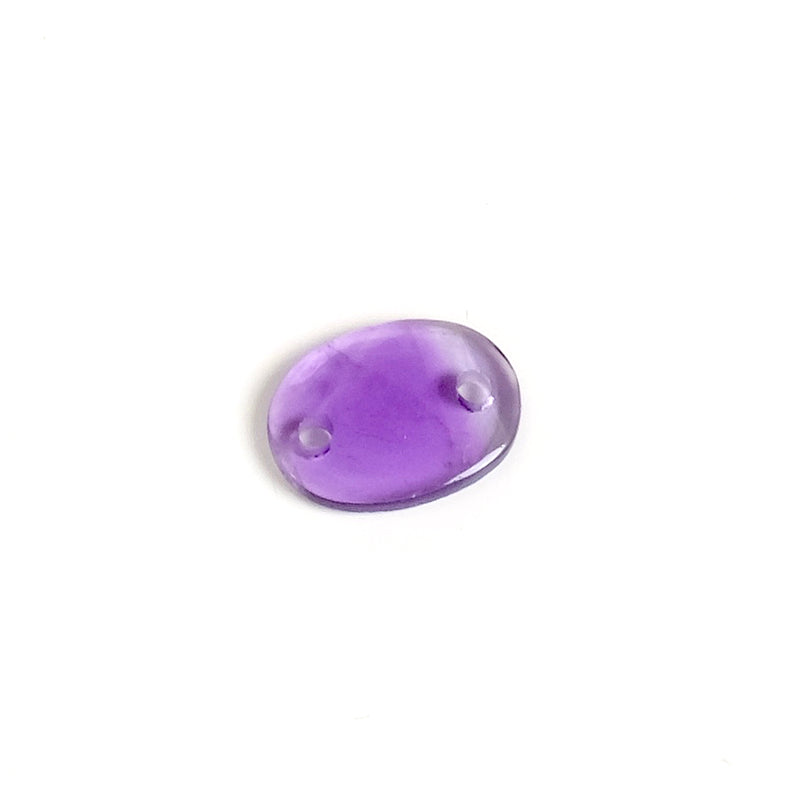 Oval connector 8x10mm in natural stone Amethyst