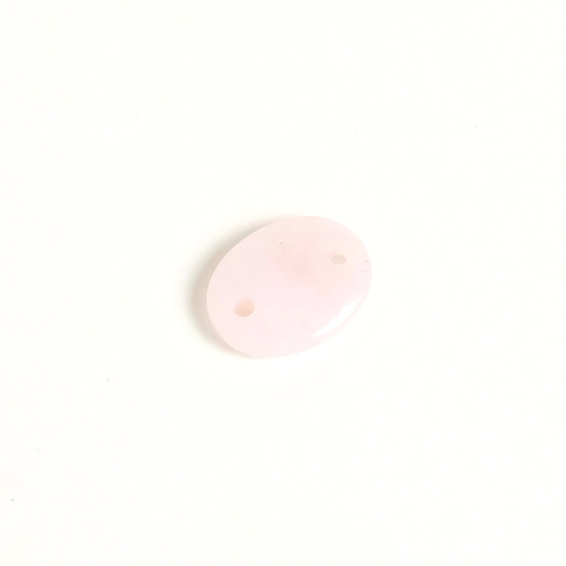 Oval connector 8x10mm in natural stone Pink Opal