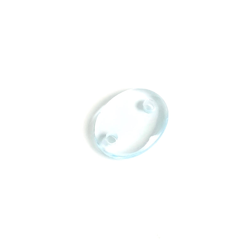 Oval connector 8x10mm in natural stone Blue Topaz