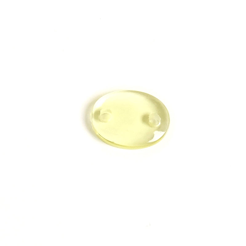 Oval connector 8x10mm in natural stone Lemon green gold