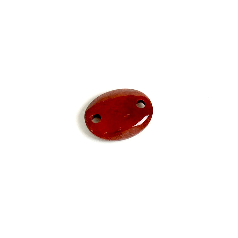Oval connector 8x10mm in natural stone Red Jasper