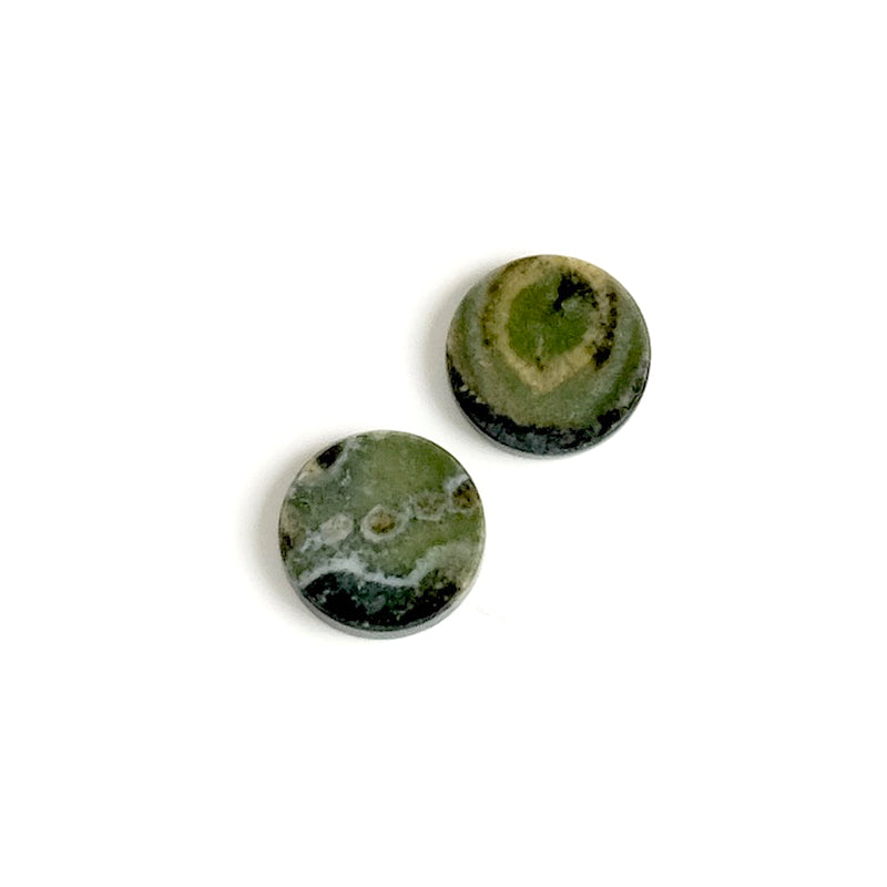 Cabochon natural stone flat 8mm Green Jasper