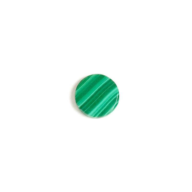 Flat natural stone cabochon 8mm Malachite