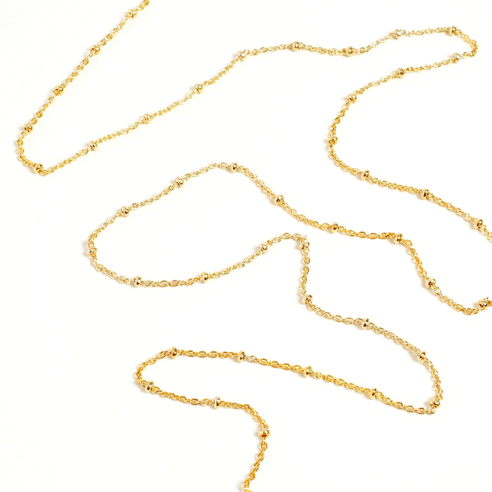 50cm of fine small ball link chain in 24K Gold Plated brass