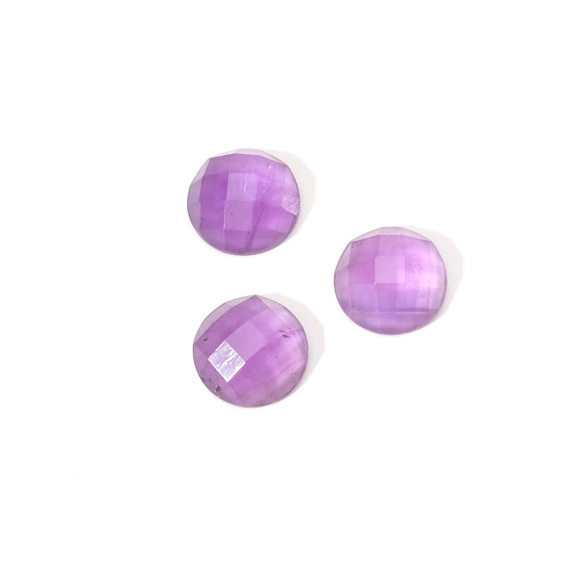 Natural stone cabochon faceted 8mm Amethyst