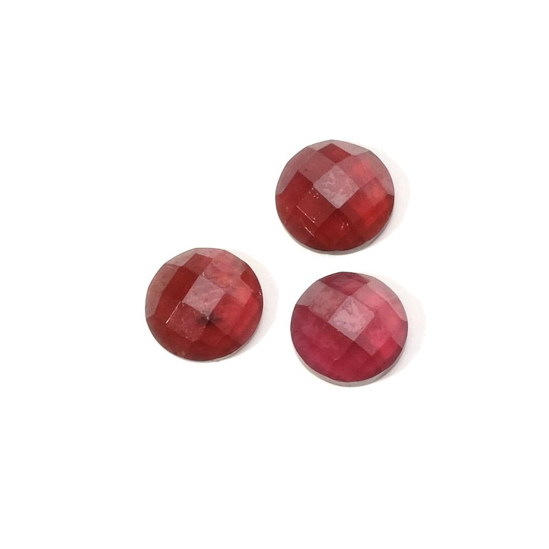 Natural faceted cabochon 8mm Garnet
