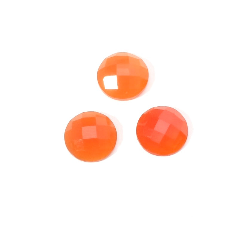 Natural stone faceted cabochon 8mm Red Onyx