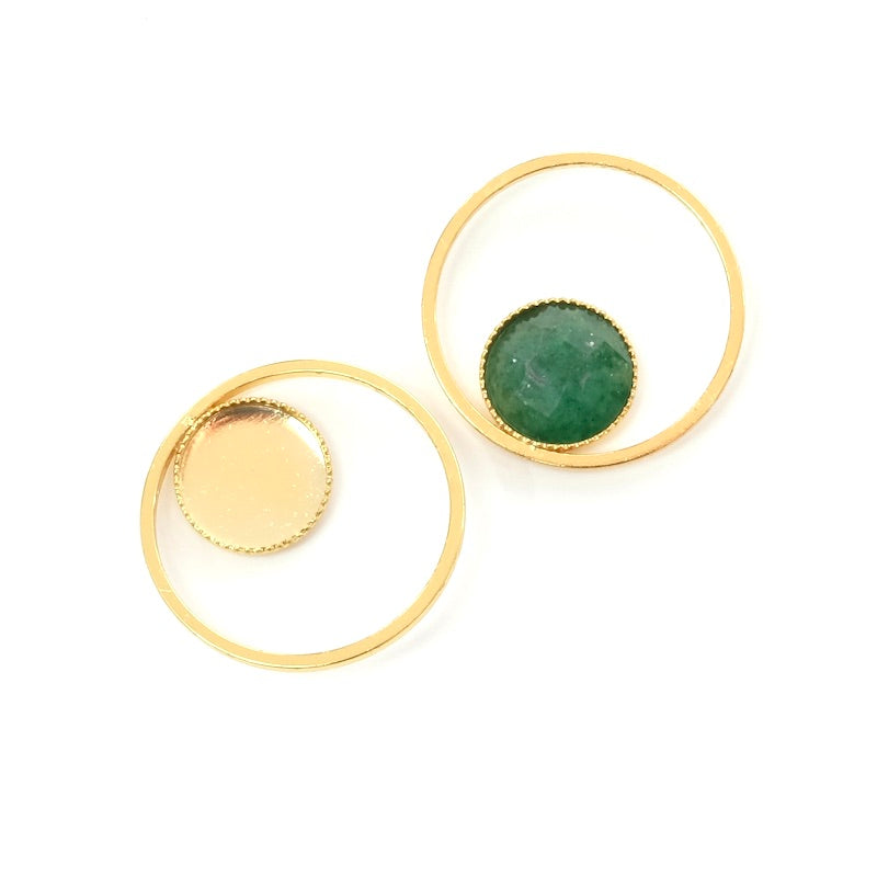 Round ring pendant for cab 8mm in 24K Premium Gold plated brass