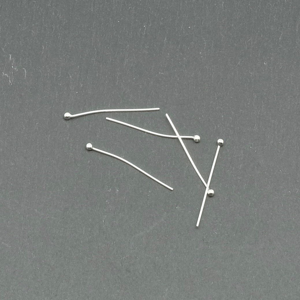 10 20mm ball head pins in 925 sterling silver