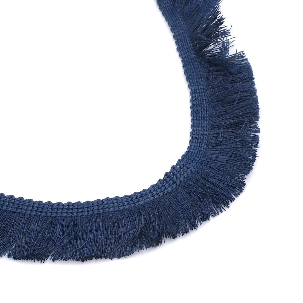 50cm of fringed ribbon for DIY creation, Midnight Blue 