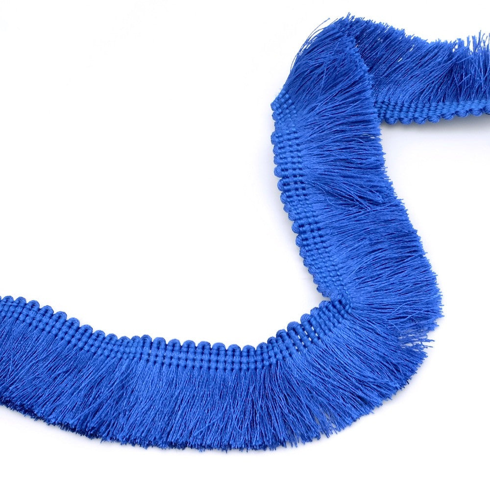 50cm of fringed ribbon for DIY creation, Electric Blue