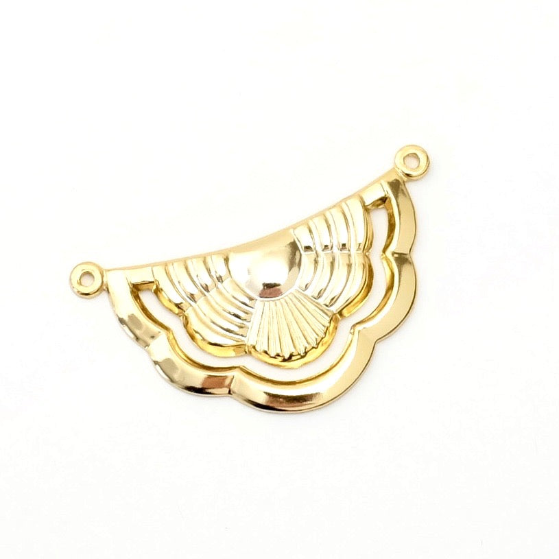 2 Connector pendants in 24K gold-plated brass