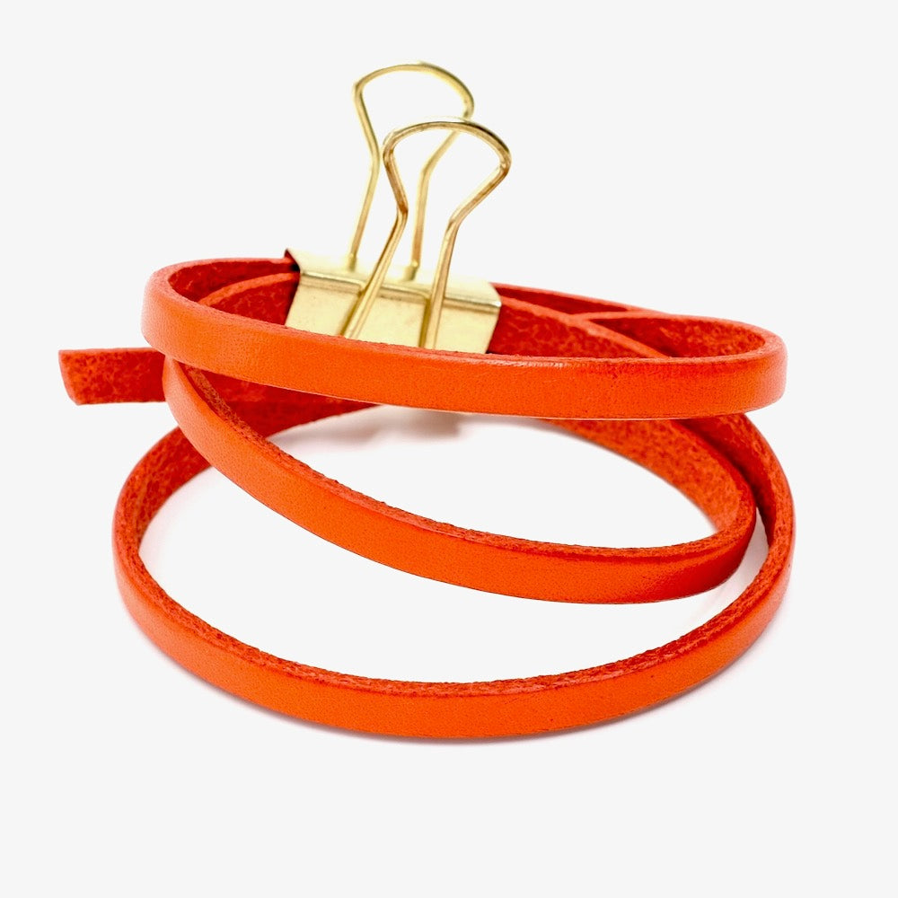 50 cm di cinghia in pelle piatta 5 mm di qualità arancione premium