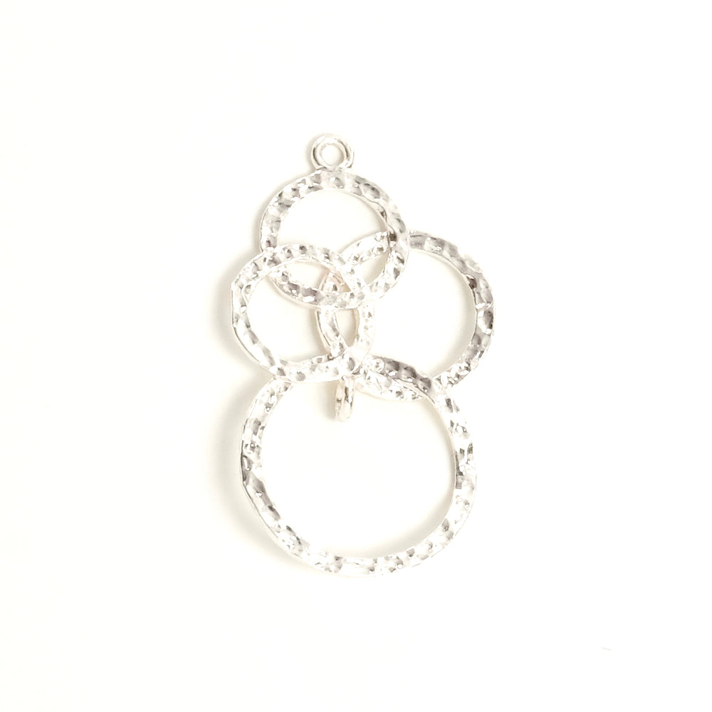 2 Silver 925 Brass Circle Graphic Pendants