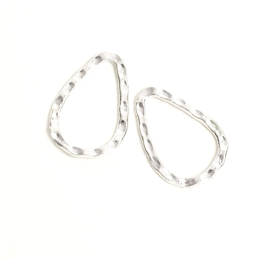 4 closed rings Brass drop Silver 925