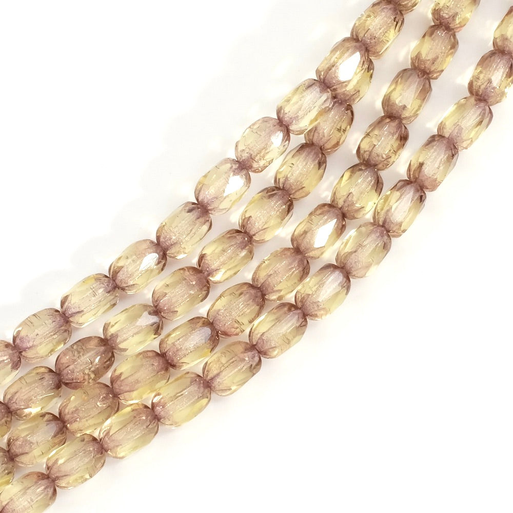 Το Bohemian Pearl Wire Faceted 6x4mm πράσινο διαφανές