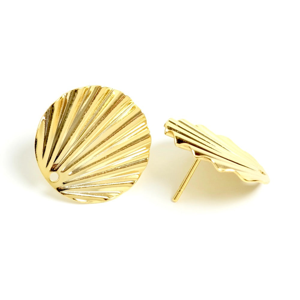 Wavy Stud Earrings in 24K Fine Gold Plated Brass