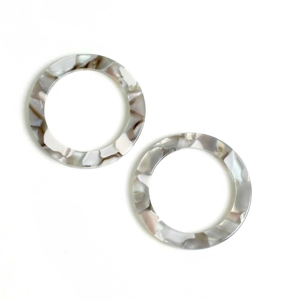 2 Taupe acetate ring pendants