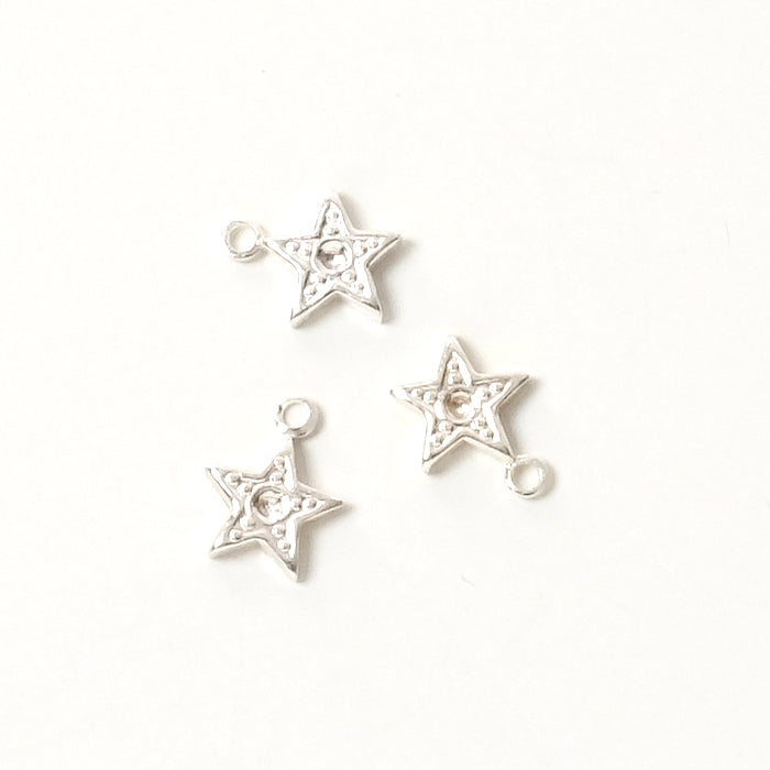 4 Silver 925 Premium brass star pendants