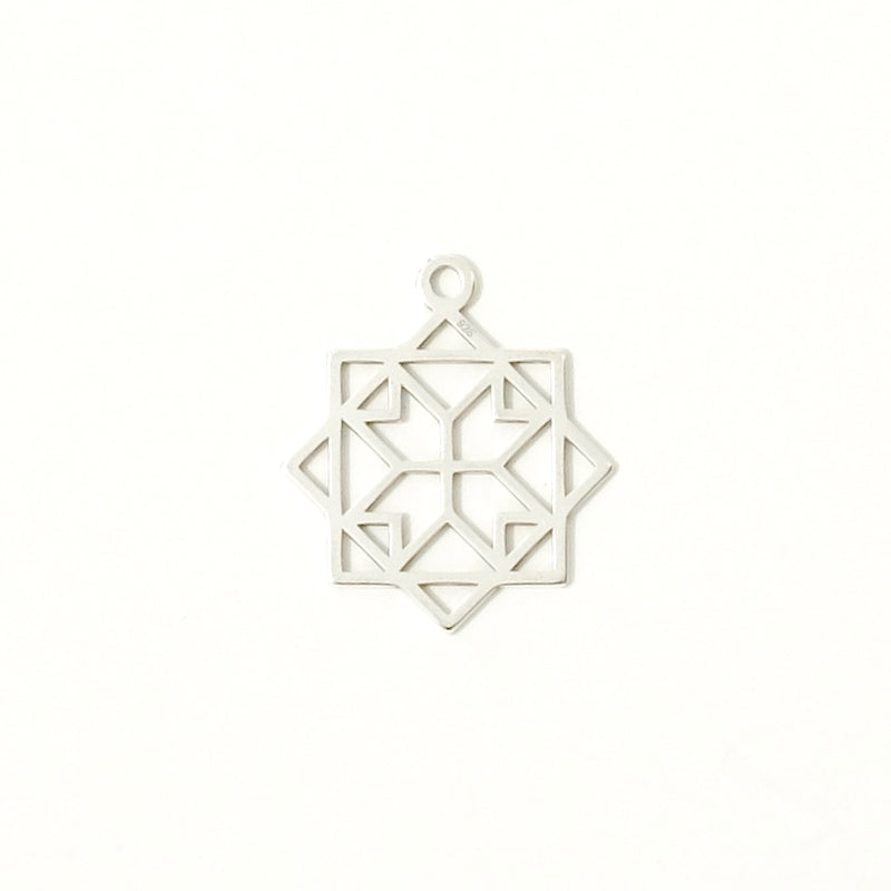 925 Sterling Silver Graphic Pendant