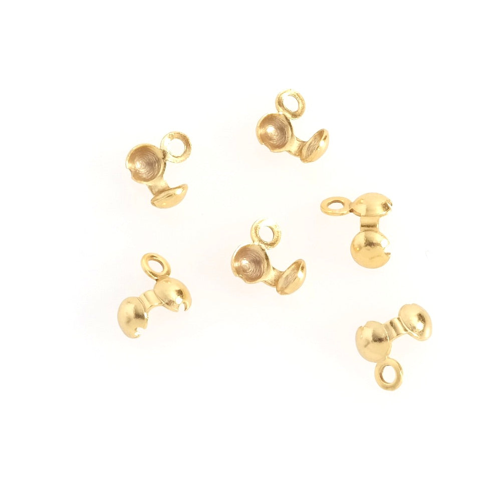 6 Premium 24K gold-plated brass bow caps