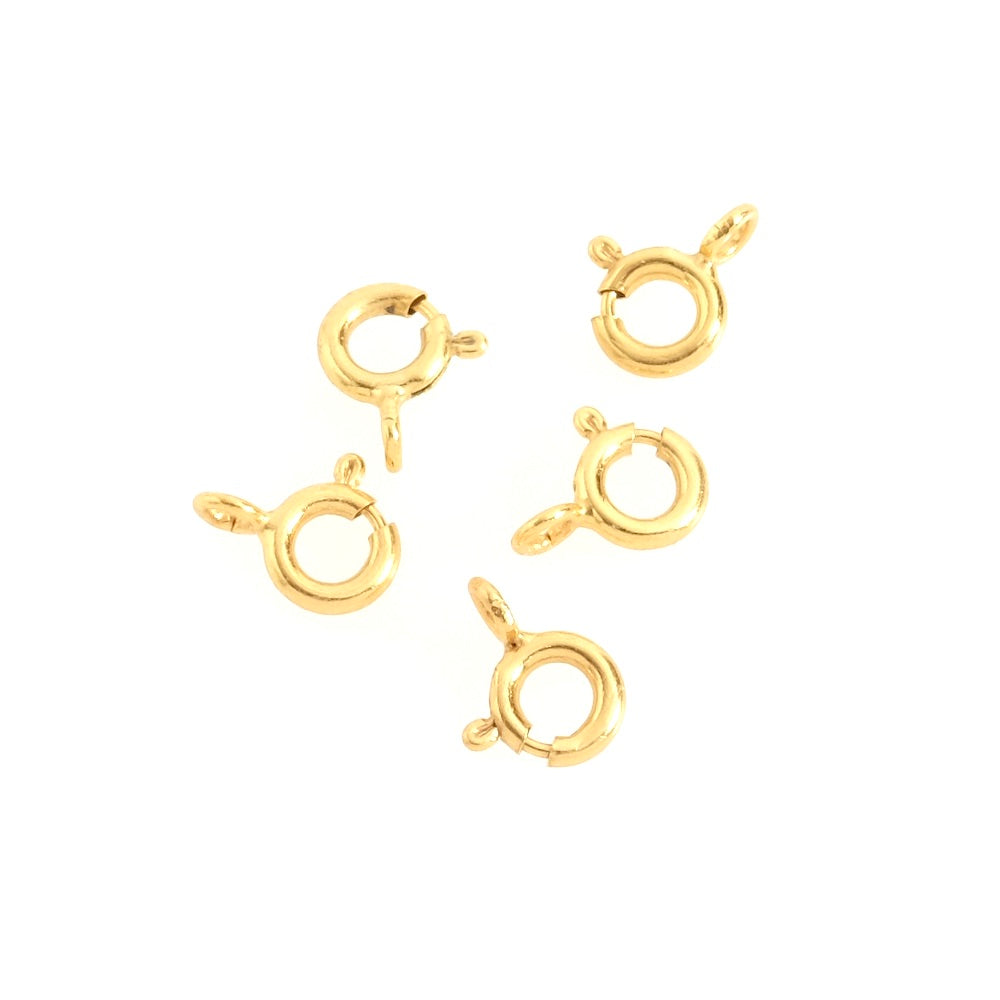 4 round clasps 6mm in premium 24K gold plated brass