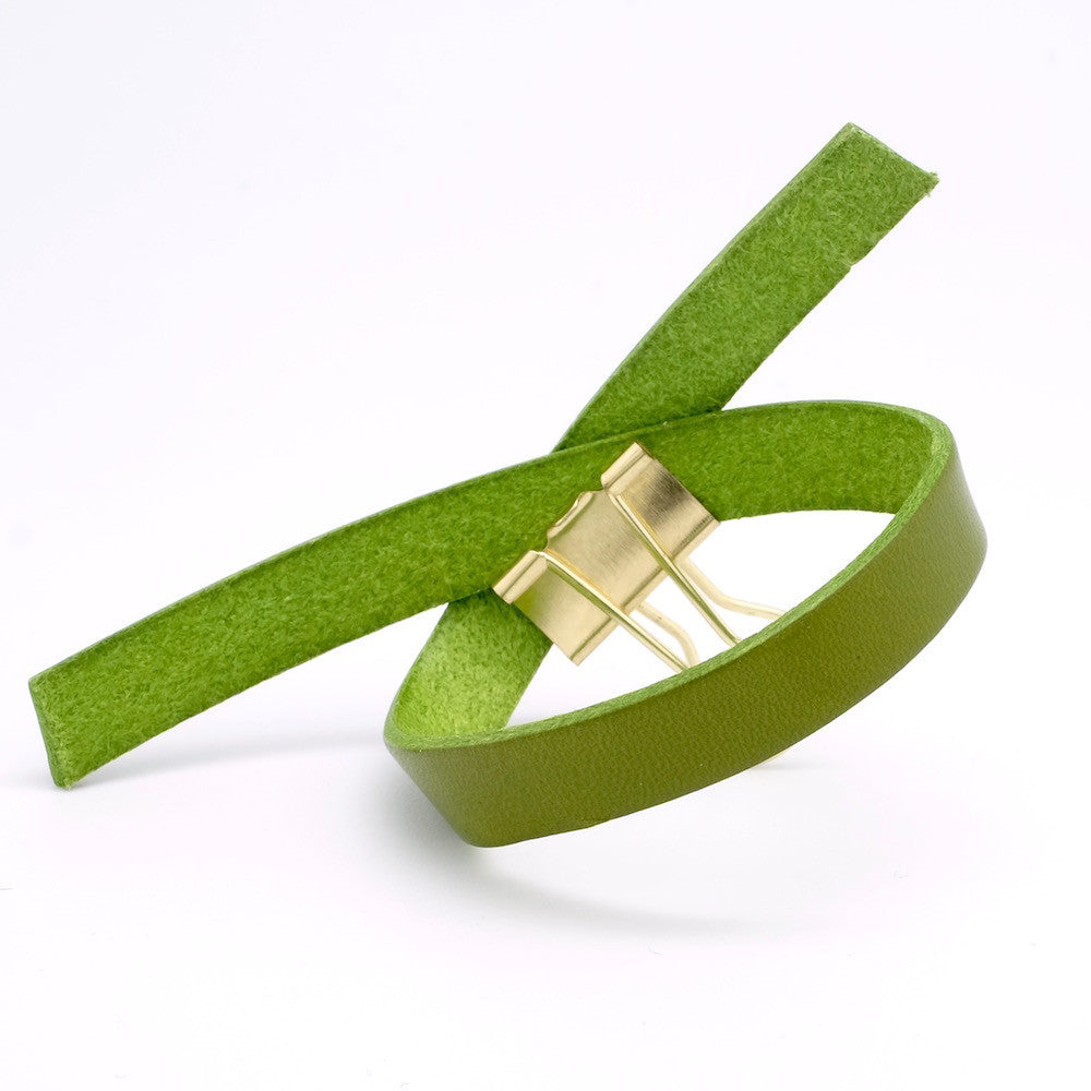 25cm of 10mm flat khaki leather strap, premium quality, made in Europe 