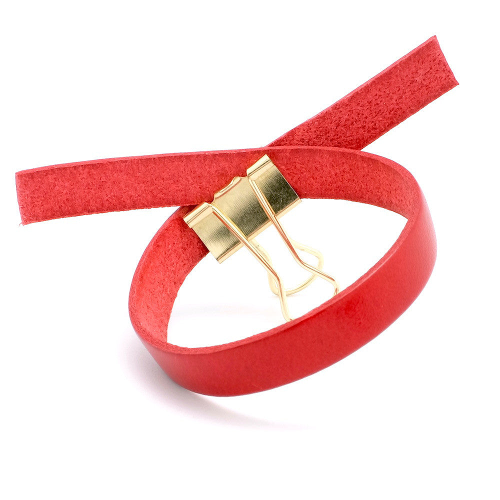 25cm of 10mm flat red leather strap, premium quality, made in Europe 