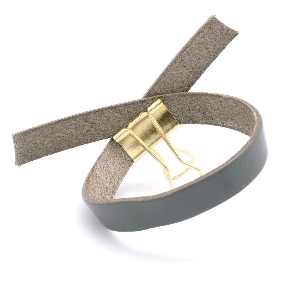 25cm of 10mm flat grey leather strap, premium quality, made in Europe 