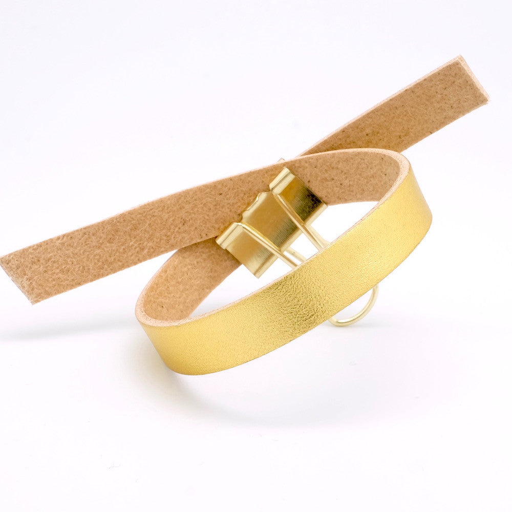 25cm of 10mm flat metallic gold leather strap, premium quality, made in Europe 
