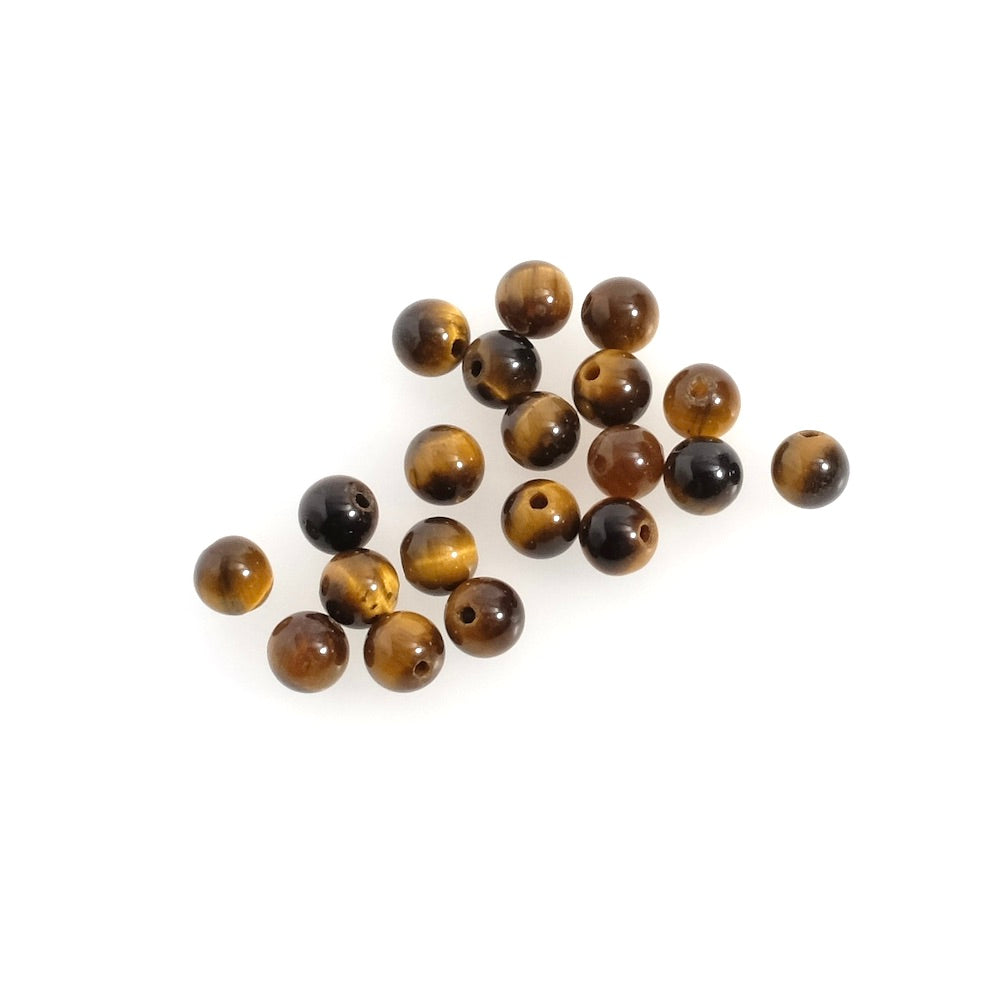 20 natural round 4mm tiger eye beads