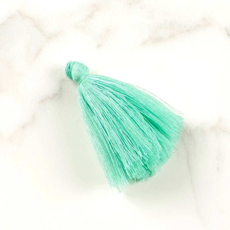 Set of 2 XXL Cotton Pompons 60mm Mint Green