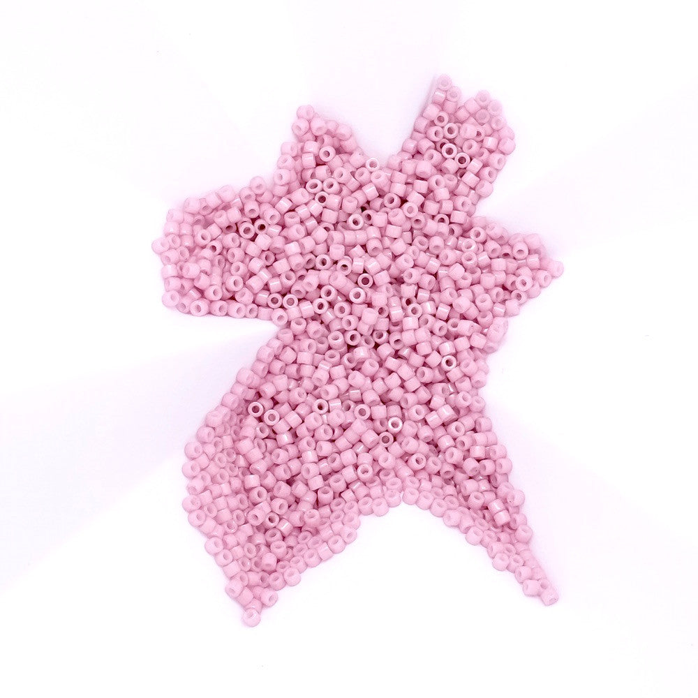 8 grams of Miyuki Délica 11/0 beads, Opaque Old Rose Luster No. 210 
